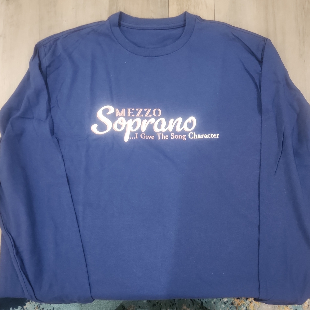 Choir Attire - Mezzo Soprano Long Sleeve Tshirt in Navy Blue - Size XXL
